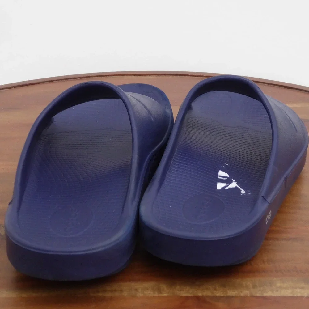 Oofos Men OOahh Blue Sport Recovery Slide Sandals 11